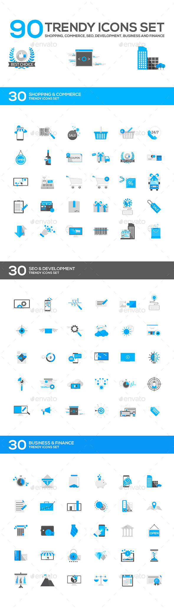 Set of Modern Flat Design Icons (Web)