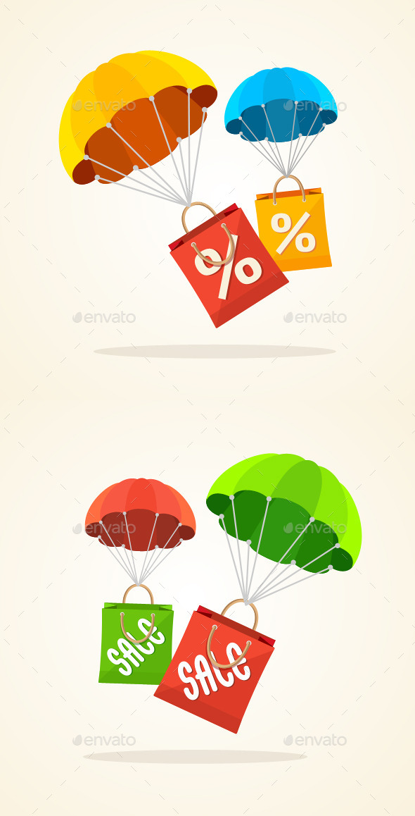 GraphicRiver Parachute Paper Bag Sale 11071044 GraphicRiver Parachute Paper Bag Sale 11071044