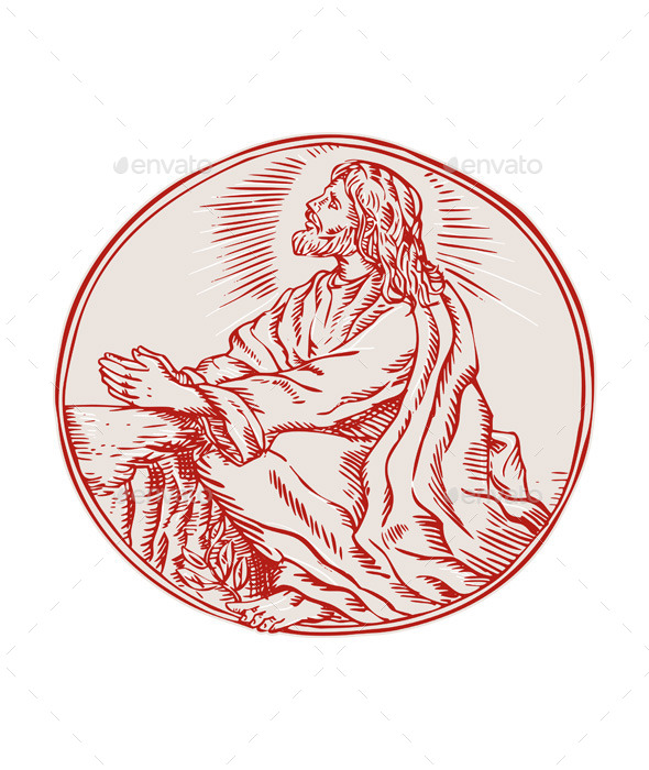 GraphicRiver Jesus Christ Agony in the Garden Etching 11071471 GraphicRiver Jesus Christ Agony in the Garden Etching 11071471