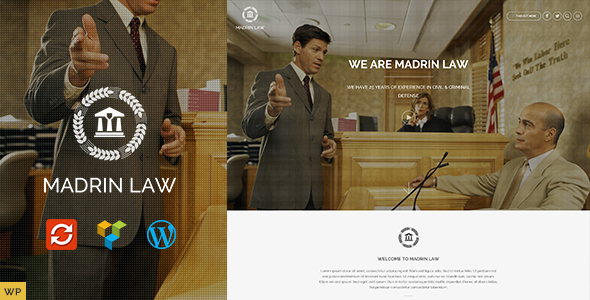Madrin Law - Responsive OnePage WordPress Theme