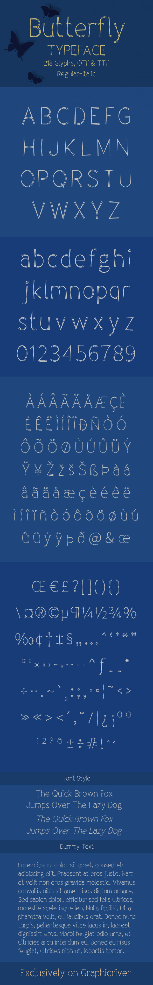 GraphicRiver Butterfly Typeface 11073240 GraphicRiver Butterfly Typeface 11073240