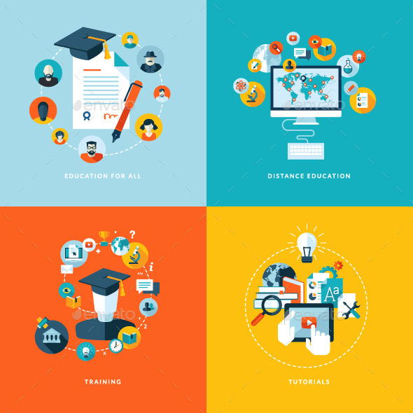 GraphicRiver Flat Design Concept Banners for Education 11073573 GraphicRiver Flat Design Concept Banners for Education 11073573