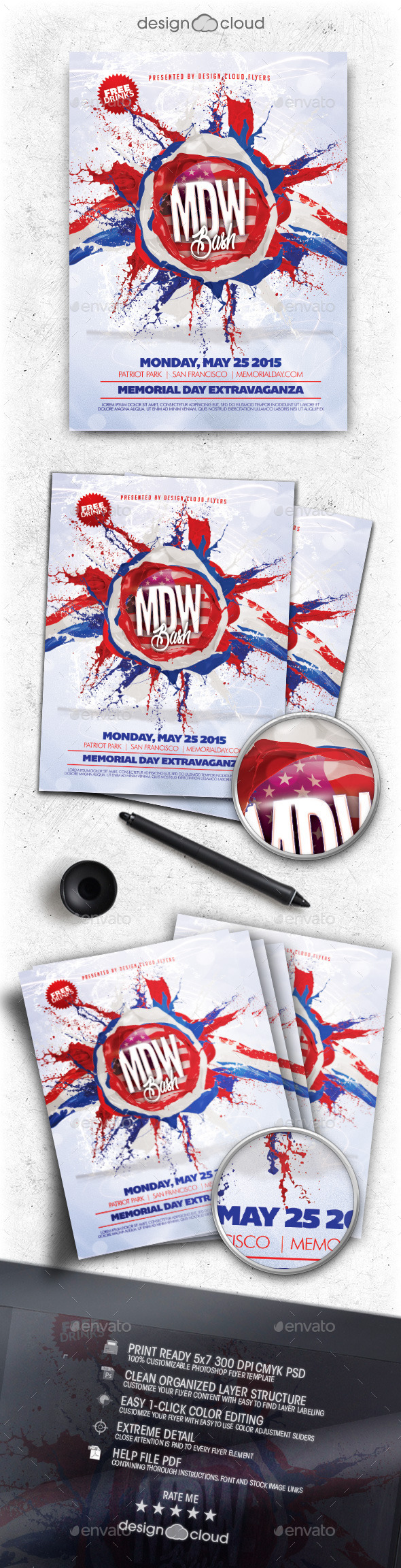GraphicRiver Memorial Day Weekend Bash Flyer Template 11074413 GraphicRiver Memorial Day Weekend Bash Flyer Template 11074413
