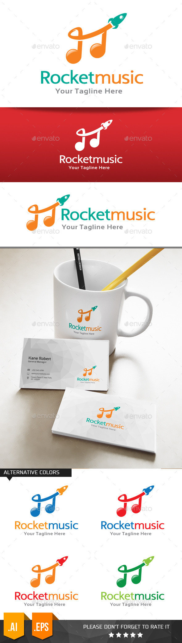 GraphicRiver Rocket Music Logo Template 11074609 GraphicRiver Rocket Music Logo Template 11074609