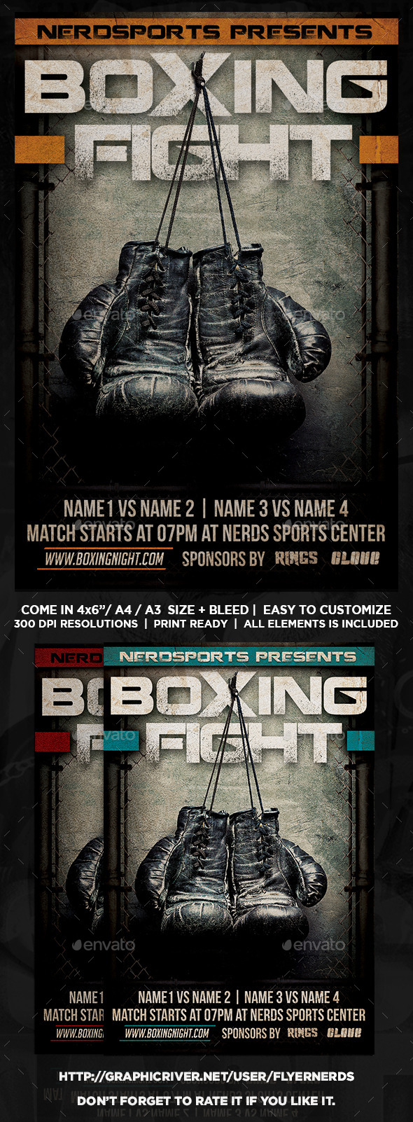 GraphicRiver Boxing Fight Sports Flyer 11078837 GraphicRiver Boxing Fight Sports Flyer 11078837