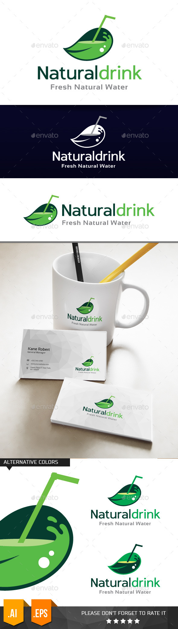 GraphicRiver Natural Drink Logo Template 11079088 GraphicRiver Natural Drink Logo Template 11079088