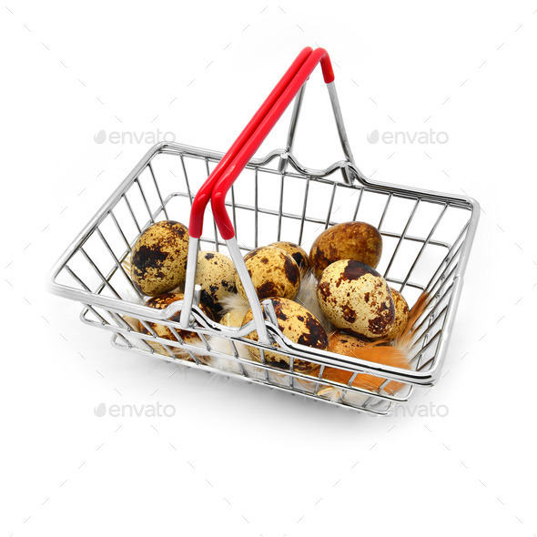 Quail eggs in a shopping cart (Misc) Photo Download