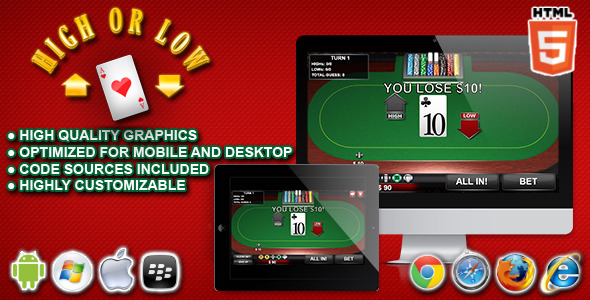 CodeCanyon High or Low HTML5 Casino Game 11080443 CodeCanyon High or Low HTML5 Casino Game 11080443