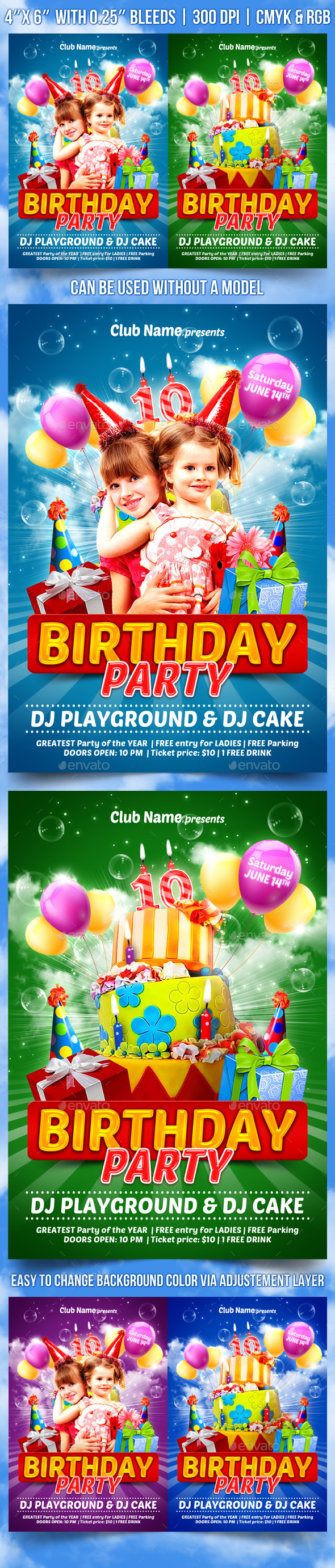 GraphicRiver Kids Birthday Party Flyer Template 11080997 GraphicRiver Kids Birthday Party Flyer Template 11080997