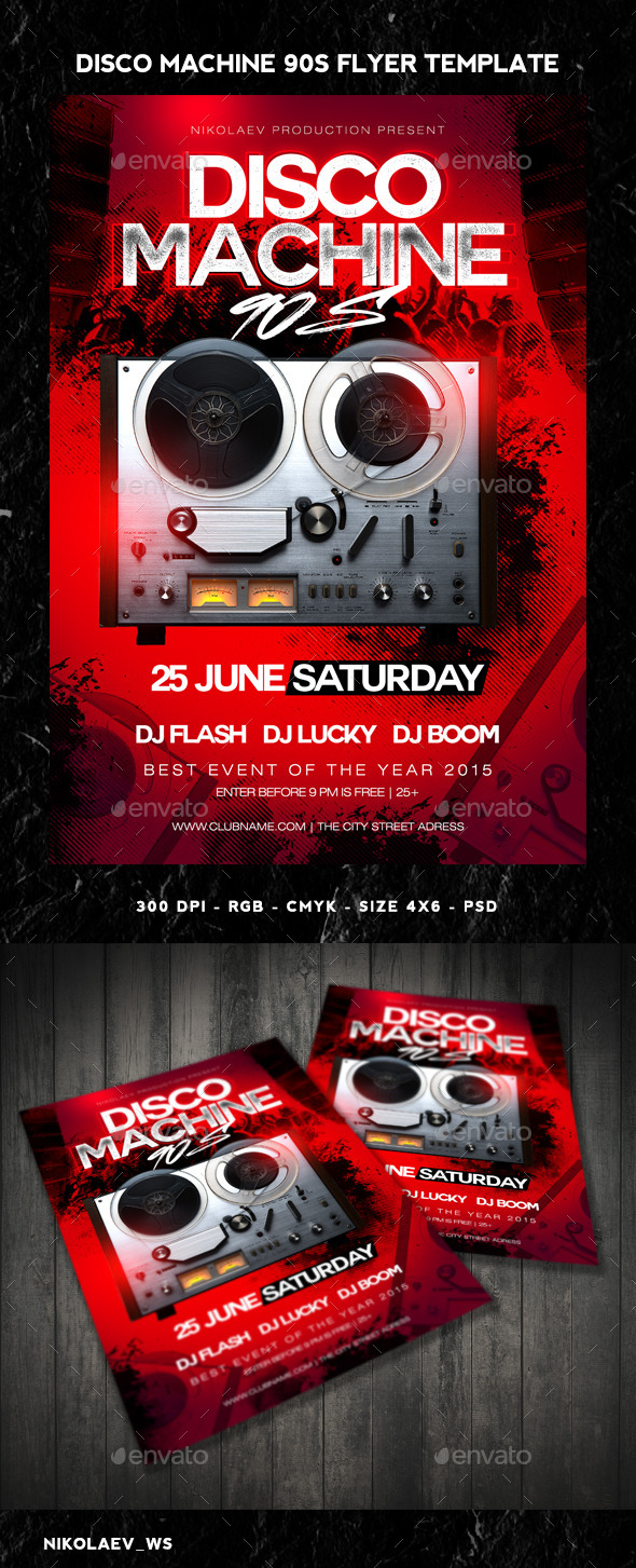 GraphicRiver Disco Machine Flyer 11081191 GraphicRiver Disco Machine Flyer 11081191