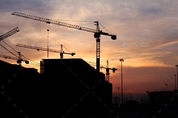 Silhouette of construction
