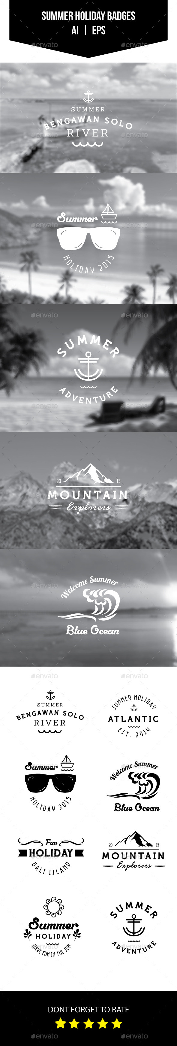 GraphicRiver Summer Holiday Badges 11086827 GraphicRiver Summer Holiday Badges 11086827