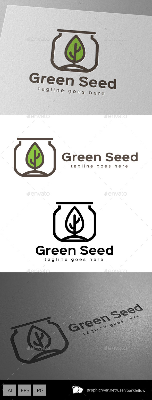 GraphicRiver Green Seed Jar Logo Design 11086994 GraphicRiver Green Seed Jar Logo Design 11086994