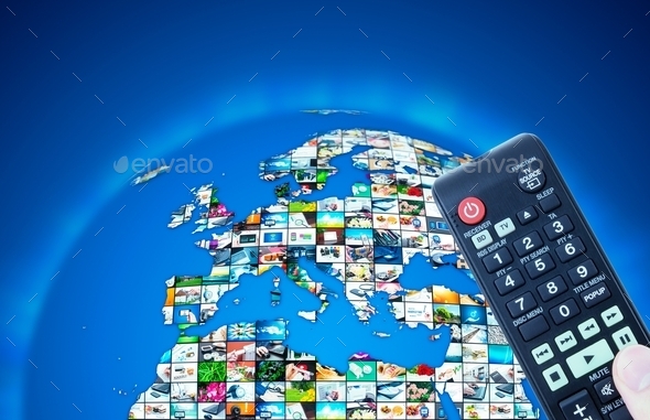 Television broadcast multimedia world map abstract composition (Misc) Photo Download