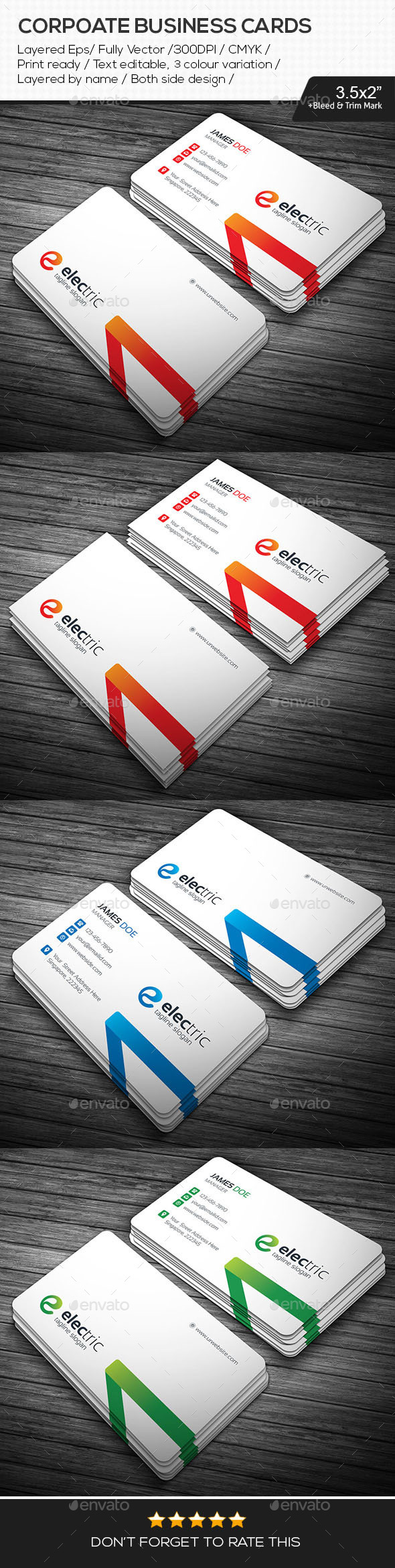 Electric Corporate Business Cards (Corporate)