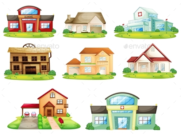 GraphicRiver Houses and Other Building 11087692 GraphicRiver Houses and Other Building 11087692