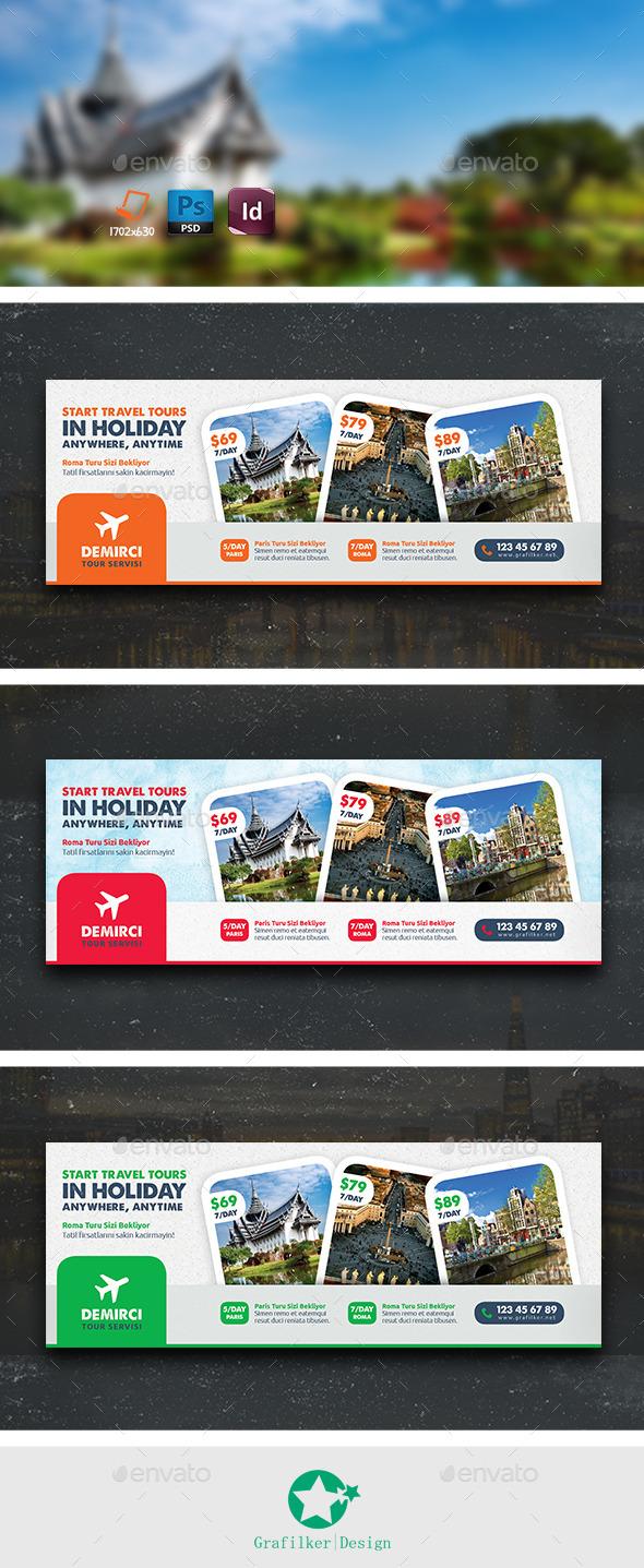 Travel Tour Cover Templates (Facebook Timeline Covers)