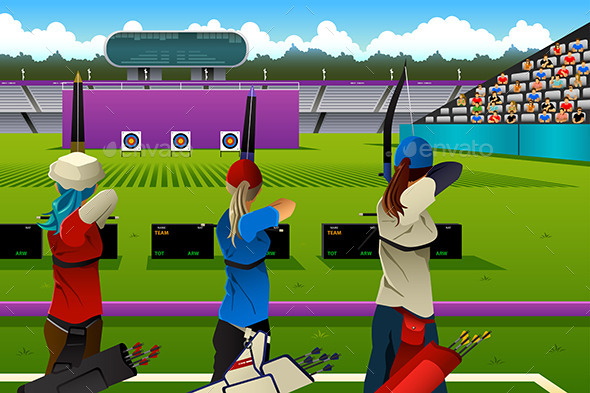 GraphicRiver Archers in the Archery Competition 11087882 GraphicRiver Archers in the Archery Competition 11087882