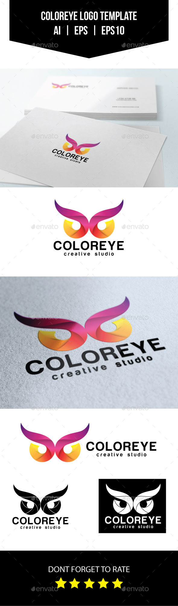 GraphicRiver Color Eye Owl Logo Template 11087886 GraphicRiver Color Eye Owl Logo Template 11087886