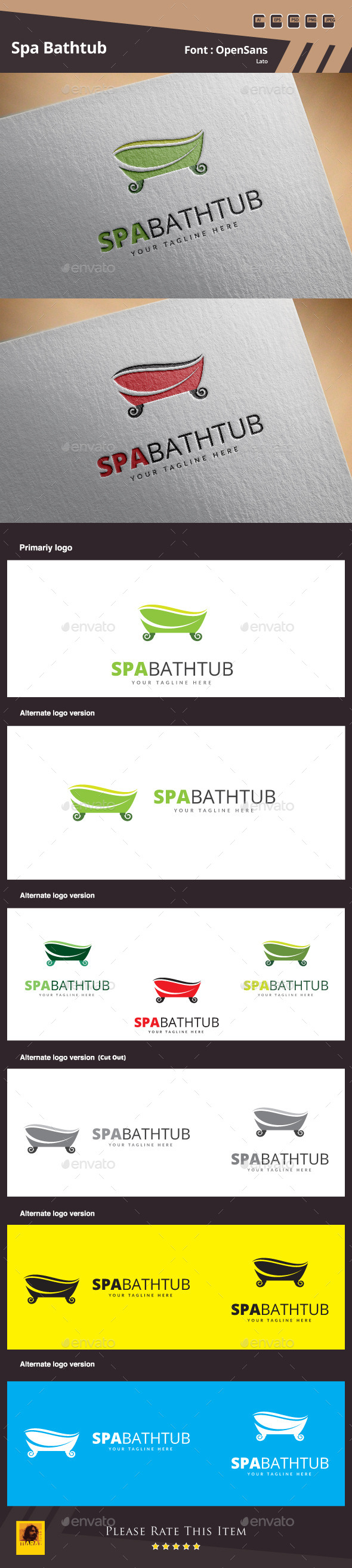 GraphicRiver Spa Bathtub Logo Template 11089596 GraphicRiver Spa Bathtub Logo Template 11089596