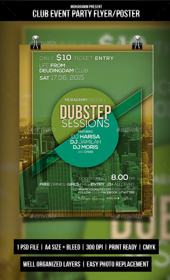 GraphicRiver Club Event Party Flyer Poster 11090371 GraphicRiver Club Event Party Flyer Poster 11090371