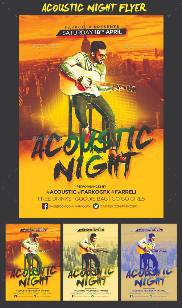 GraphicRiver Acoustic Night Flyer 11090896 GraphicRiver Acoustic Night Flyer 11090896