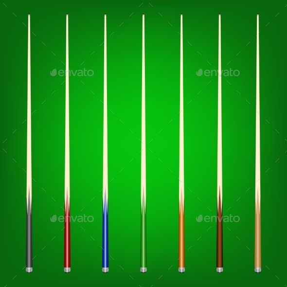 GraphicRiver Set of Billiard Cues 11092692 GraphicRiver Set of Billiard Cues 11092692