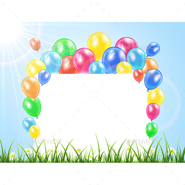 GraphicRiver Balloons and Banner on a Grass 11092693 GraphicRiver Balloons and Banner on a Grass 11092693