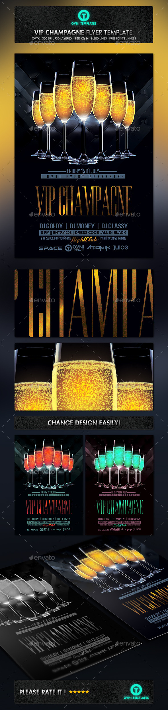 GraphicRiver Gold VIP Champagne Flyer Template 11093011 GraphicRiver Gold VIP Champagne Flyer Template 11093011