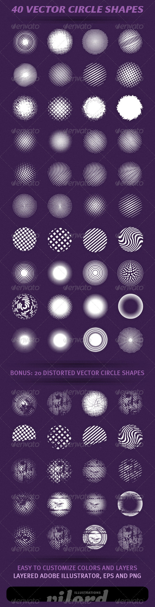 40 Vector Circle Shapes 40 Vector Circle Shapes