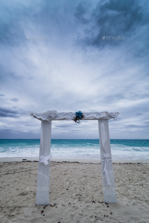 Wedding Arch and Bad Weather