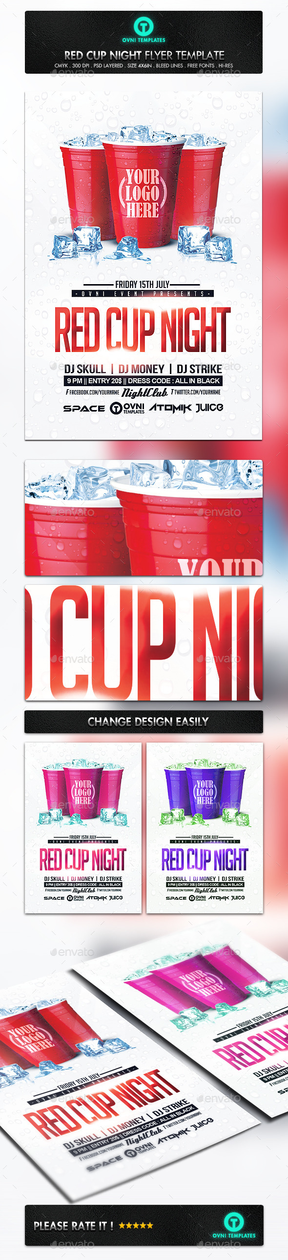 GraphicRiver Red Cup Night Flyer Template 11093893 GraphicRiver Red Cup Night Flyer Template 11093893