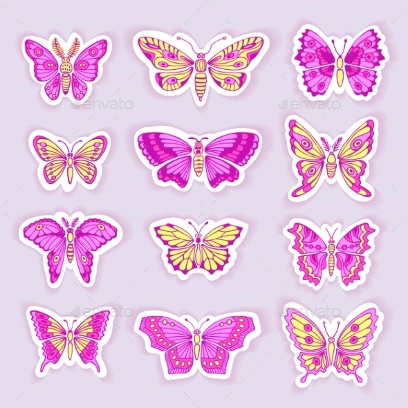 GraphicRiver Set of Butterflies Decorative Isolated Silhouettes 11094003 GraphicRiver Set of Butterflies Decorative Isolated Silhouettes 11094003