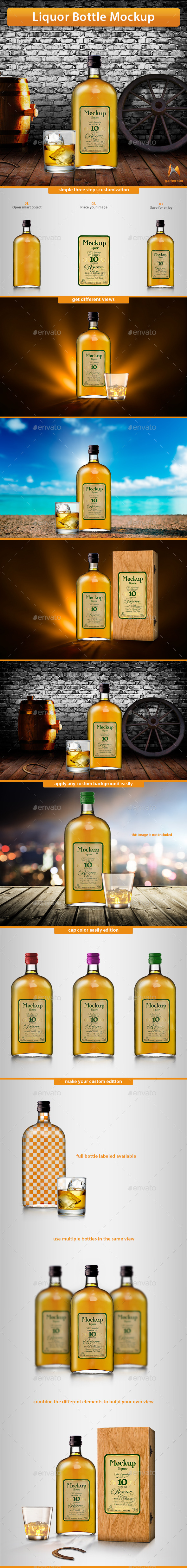 GraphicRiver Liquor Bottle Mockup 11094007 GraphicRiver Liquor Bottle Mockup 11094007