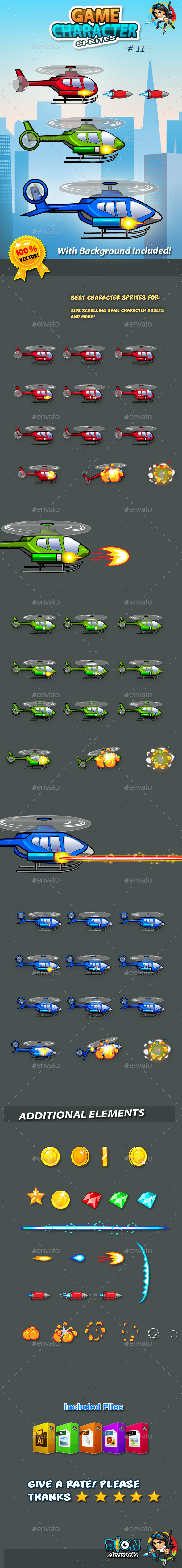 GraphicRiver Helicopters Game Character Sprites 11094303 GraphicRiver Helicopters Game Character Sprites 11094303