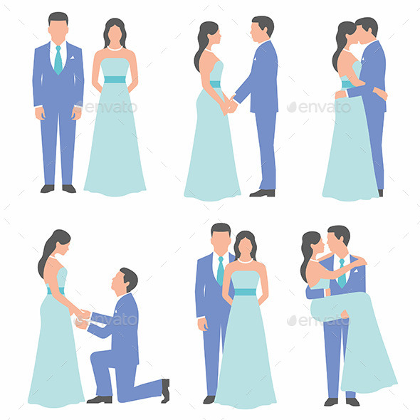 GraphicRiver Set of Bride and Grooms 11095512 GraphicRiver Set of Bride and Grooms 11095512
