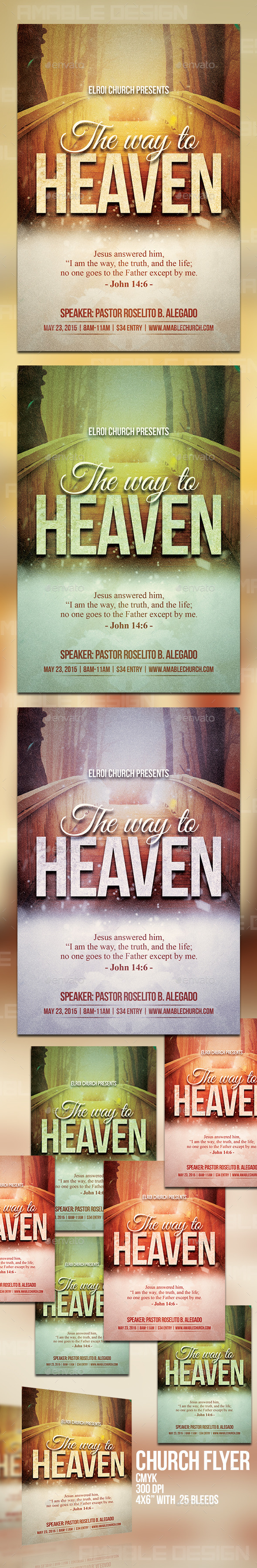 GraphicRiver The Way to Heaven Church Flyer 11095679 GraphicRiver The Way to Heaven Church Flyer 11095679