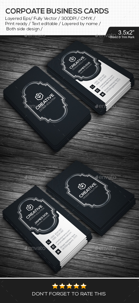 GraphicRiver Simple Corporate Business Cards 11098008 GraphicRiver Simple Corporate Business Cards 11098008