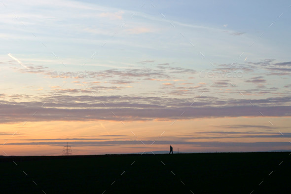 Pedestrian silhouette in the sunset (Misc) Photo Download