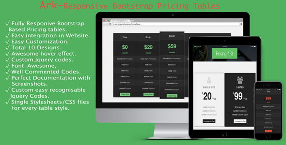 CodeCanyon Ark Responsive Bootstrap Pricing Tables 11099799 CodeCanyon Ark Responsive Bootstrap Pricing Tables 11099799