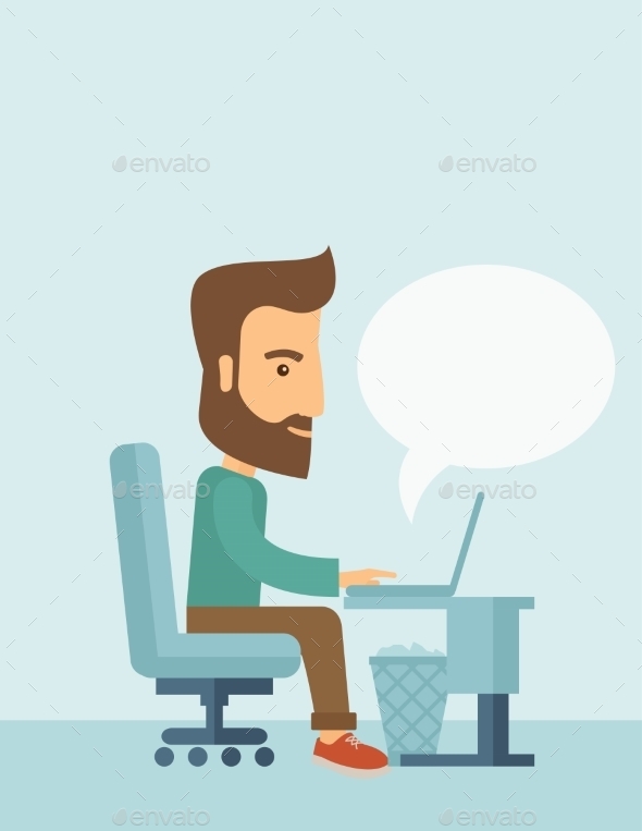GraphicRiver Businessman and his Laptop 11100170 GraphicRiver Businessman and his Laptop 11100170