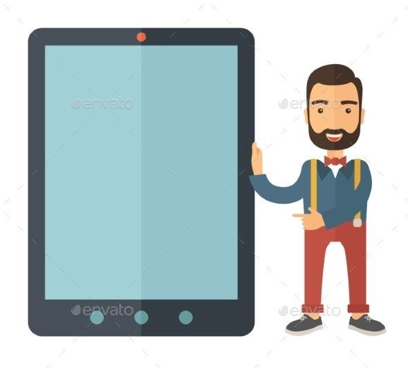 GraphicRiver Man with Big Screen Tablet 11100863 GraphicRiver Man with Big Screen Tablet 11100863