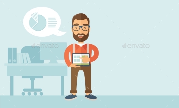 GraphicRiver Man Holding a Screen Tablet 11101176 GraphicRiver Man Holding a Screen Tablet 11101176