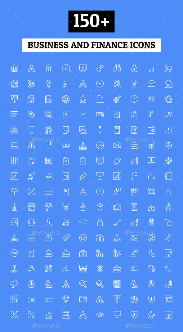 150+ Business and Finance Icons (Business)