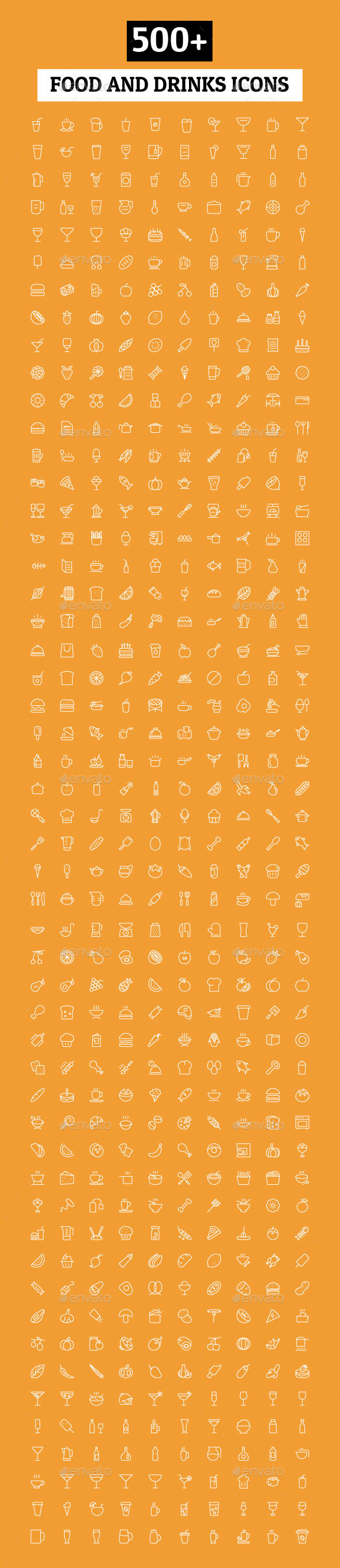 500+ Food and Drinks Icons (Food)