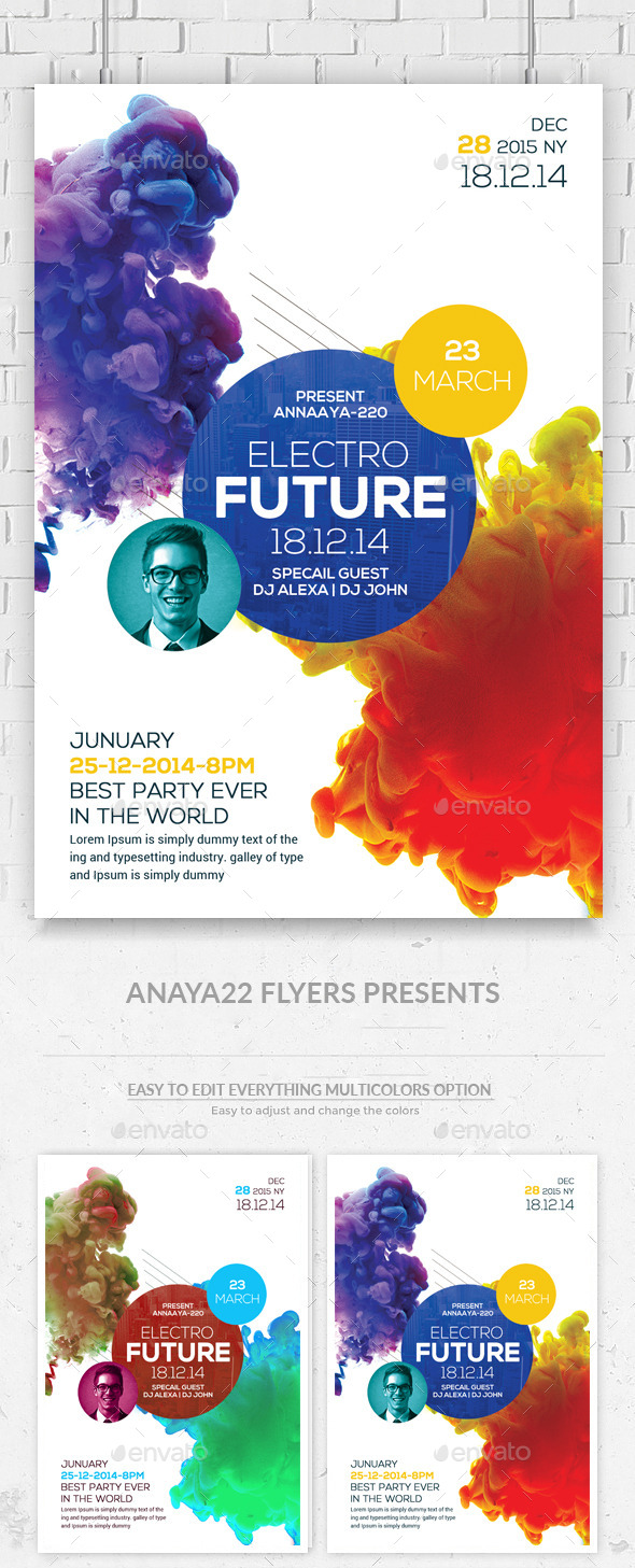 GraphicRiver Electro Smoke Futuristic Flyer Poster 11101582 GraphicRiver Electro Smoke Futuristic Flyer Poster 11101582