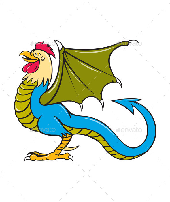 GraphicRiver Basilisk Bat Wing Standing Cartoon 11101607 GraphicRiver Basilisk Bat Wing Standing Cartoon 11101607