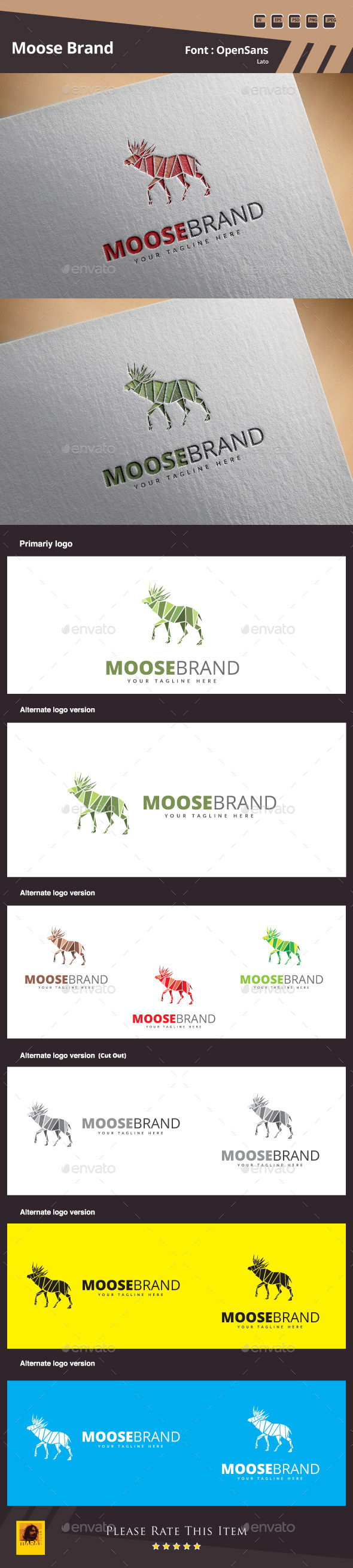 Moose Brand Logo Template (Animals)