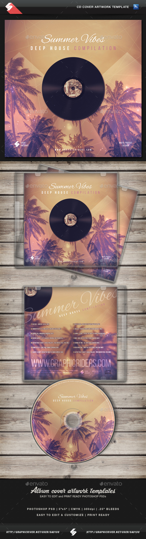 Best Gfx Download Summer Vibes Deep House Cd Cover Template Cd 38 Dvd Artwork Download