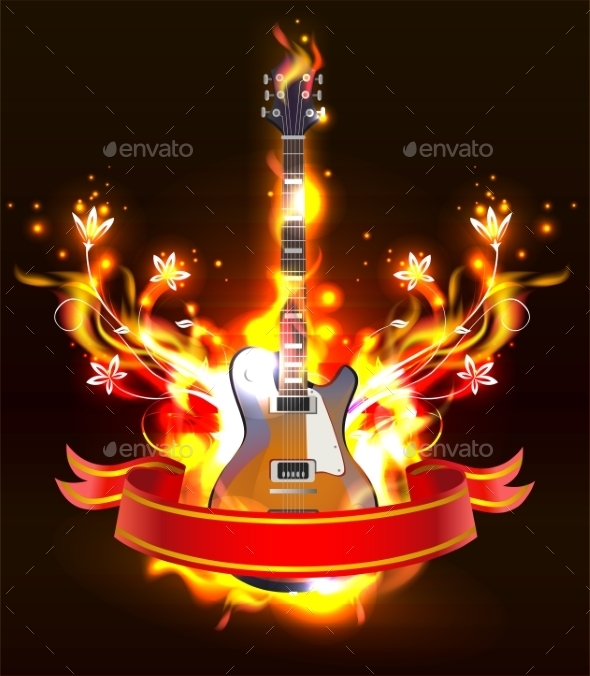 GraphicRiver Burning Guitar 11103924 GraphicRiver Burning Guitar 11103924